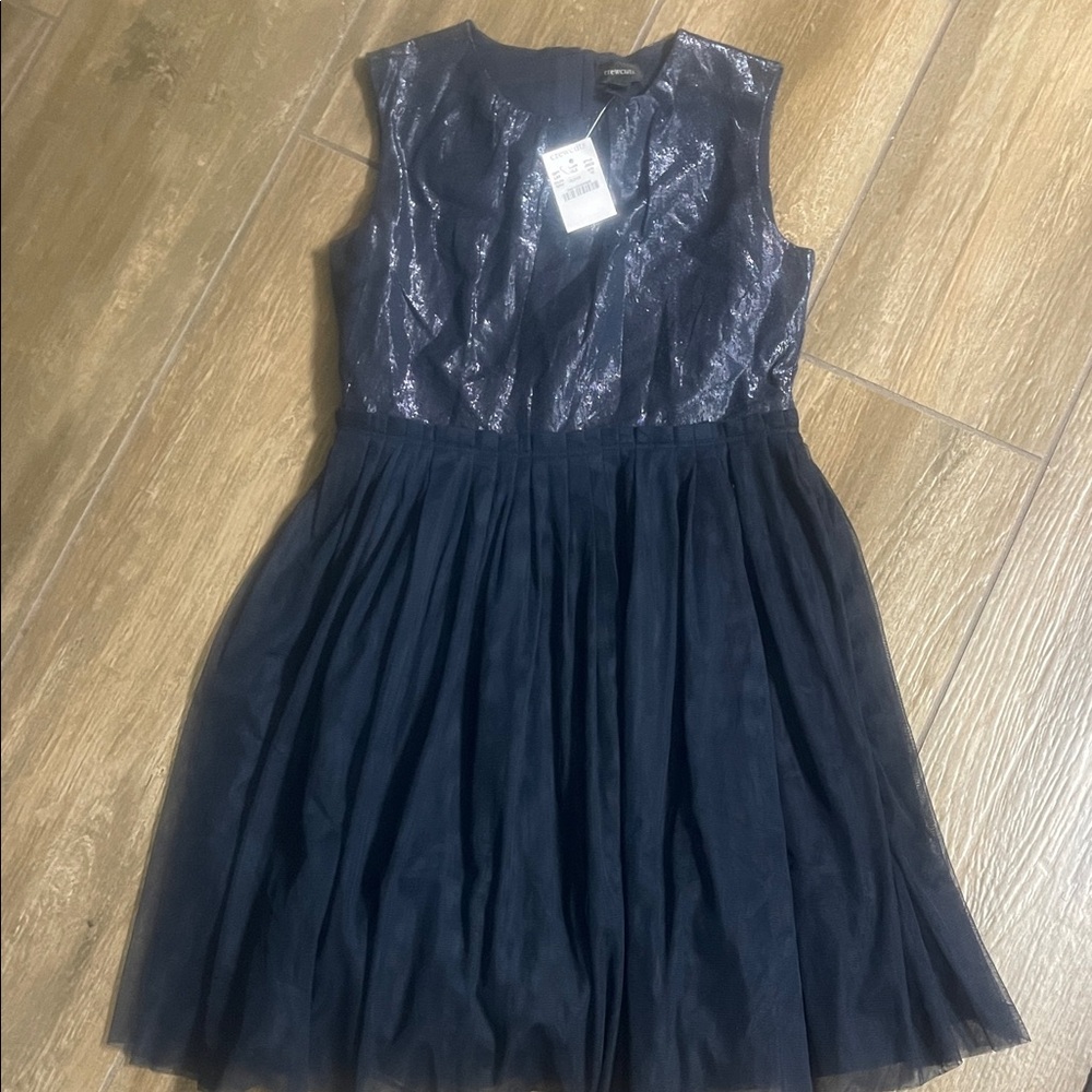NWT J Crew Crewcuts Shimmering Midnight Blue Dress in size 10